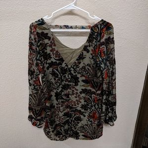 Boho floral dress with bell sleeves